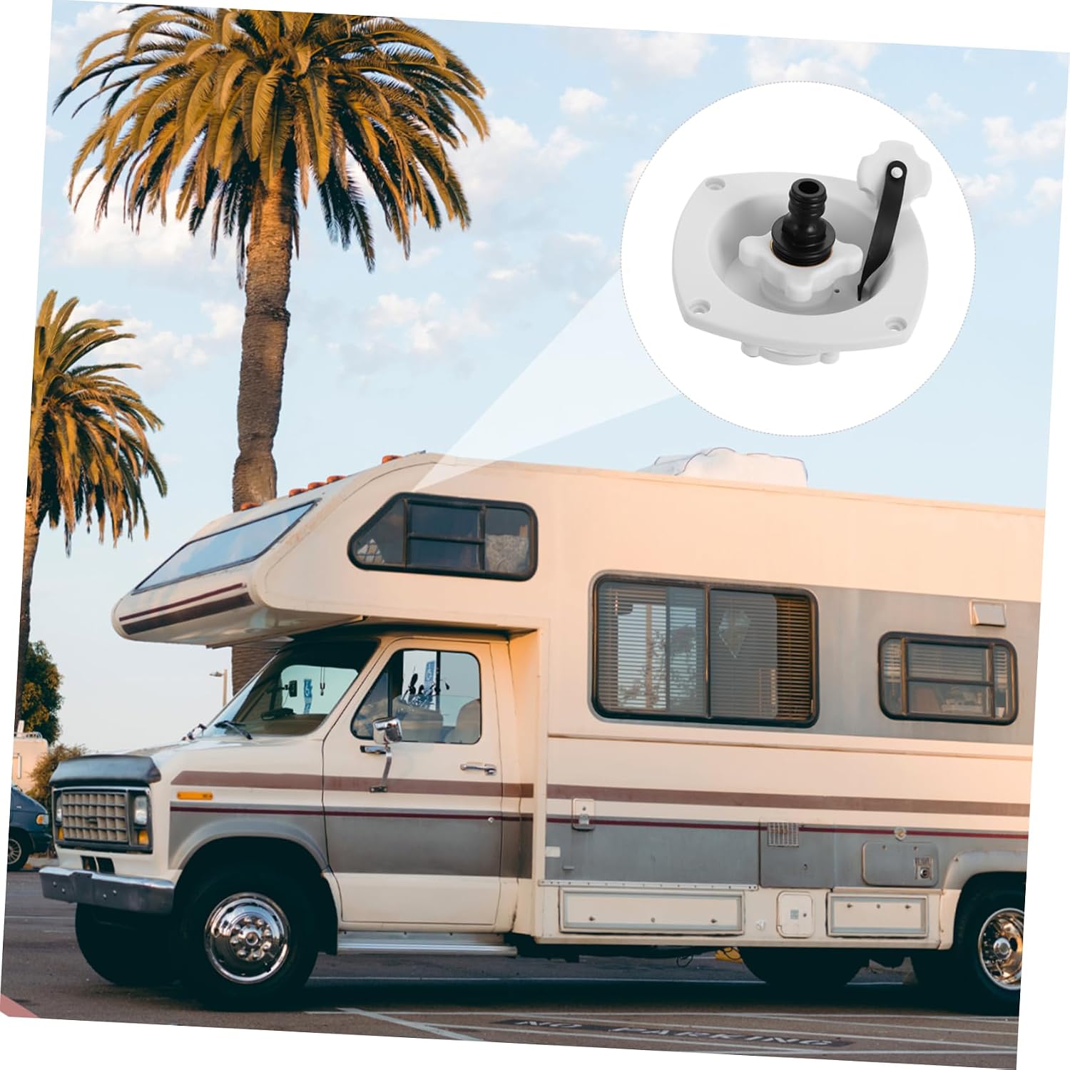 Rv Water Inlet Stopper Valve Cap Rv Water Inlet Fitting Hose Connector Essential Upgrade Accessory Rotating Cap for Easy Filling