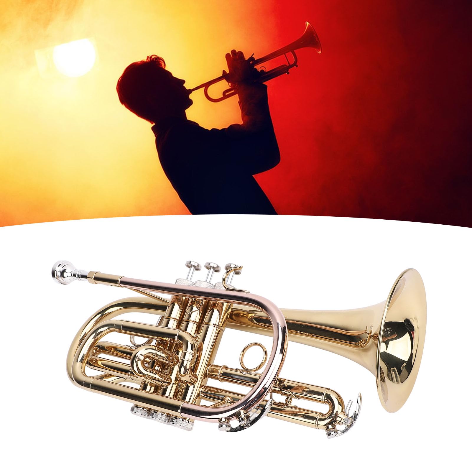 Set Tromba Sib, Trombe Principiante Studente Avanzato Con Scatola Per Tromba Panno Per Pulizia Tracolle Bocchino, Strumento Orchestrale Tromba D'oro Per Principianti