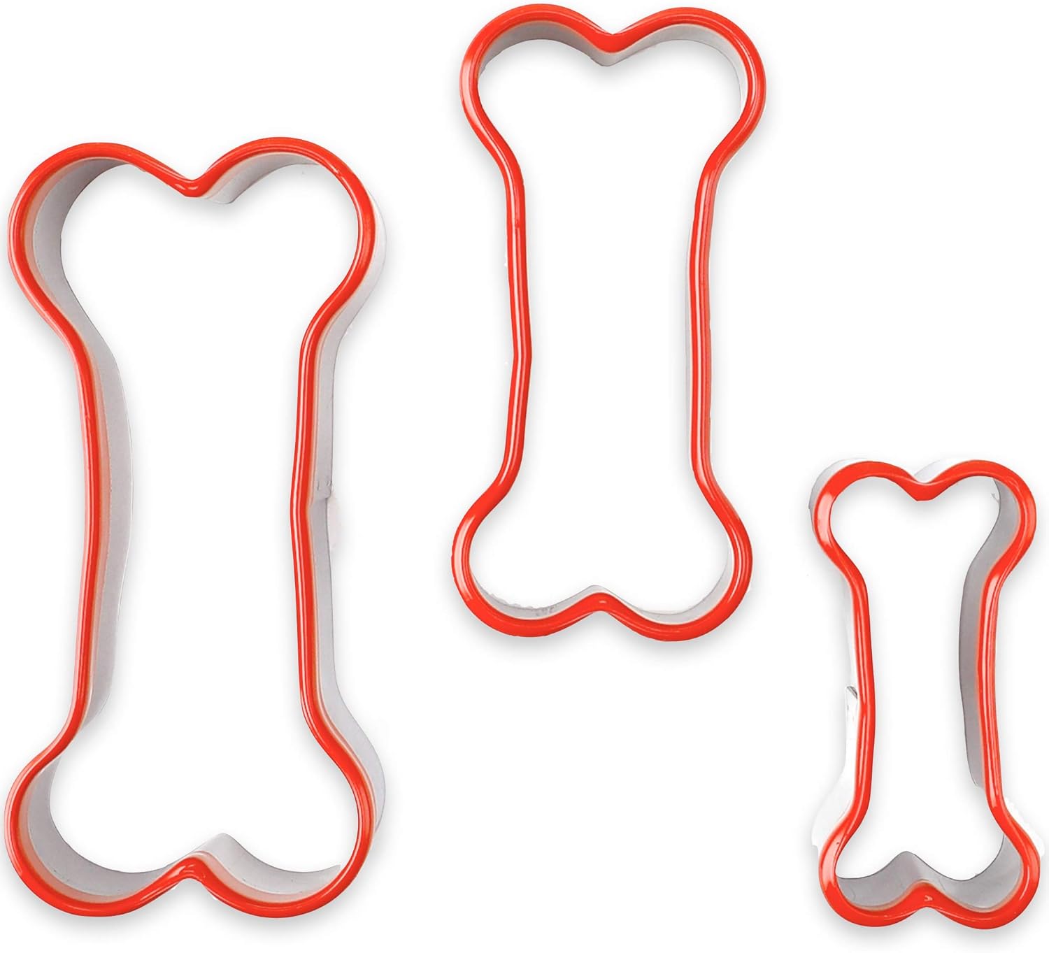 3-Piece Dog Bone Cookie Cutters Set - Dog Treats Cutters, Bone Shapes, 2.4" to 3.9" Soft PVC Coated - Image 9