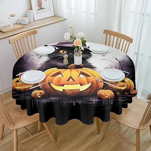 Miniatura 8 de ZOE GARDEN Christmas Santa Round Tablecloth Waterproof & Stainproof Tablecloths, Wipeable Table Cloth Wrinkle-Free for DiningPartyWedding Winter