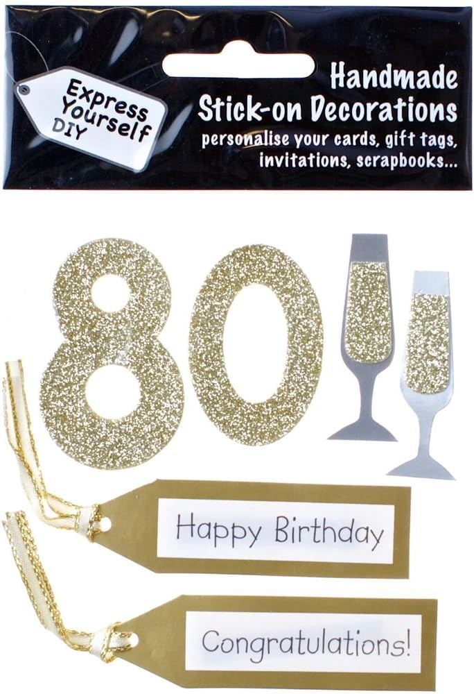 Gold 80th Birthday DIY Greeting Card Toppers Personalise Handmade Cards Yourself