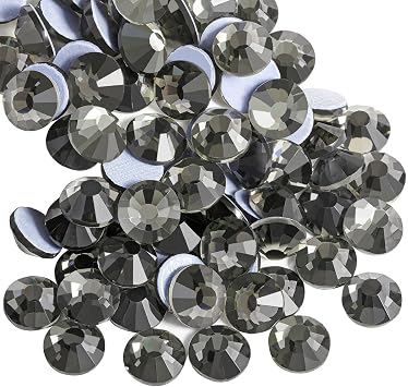 Beadsland Hotfix Rhinestones, 2880pcs Flatback Crystal Rhinestones for Crafts Clothes DIY Decoration, Black Diamond, SS10, 2.7-2.9mm