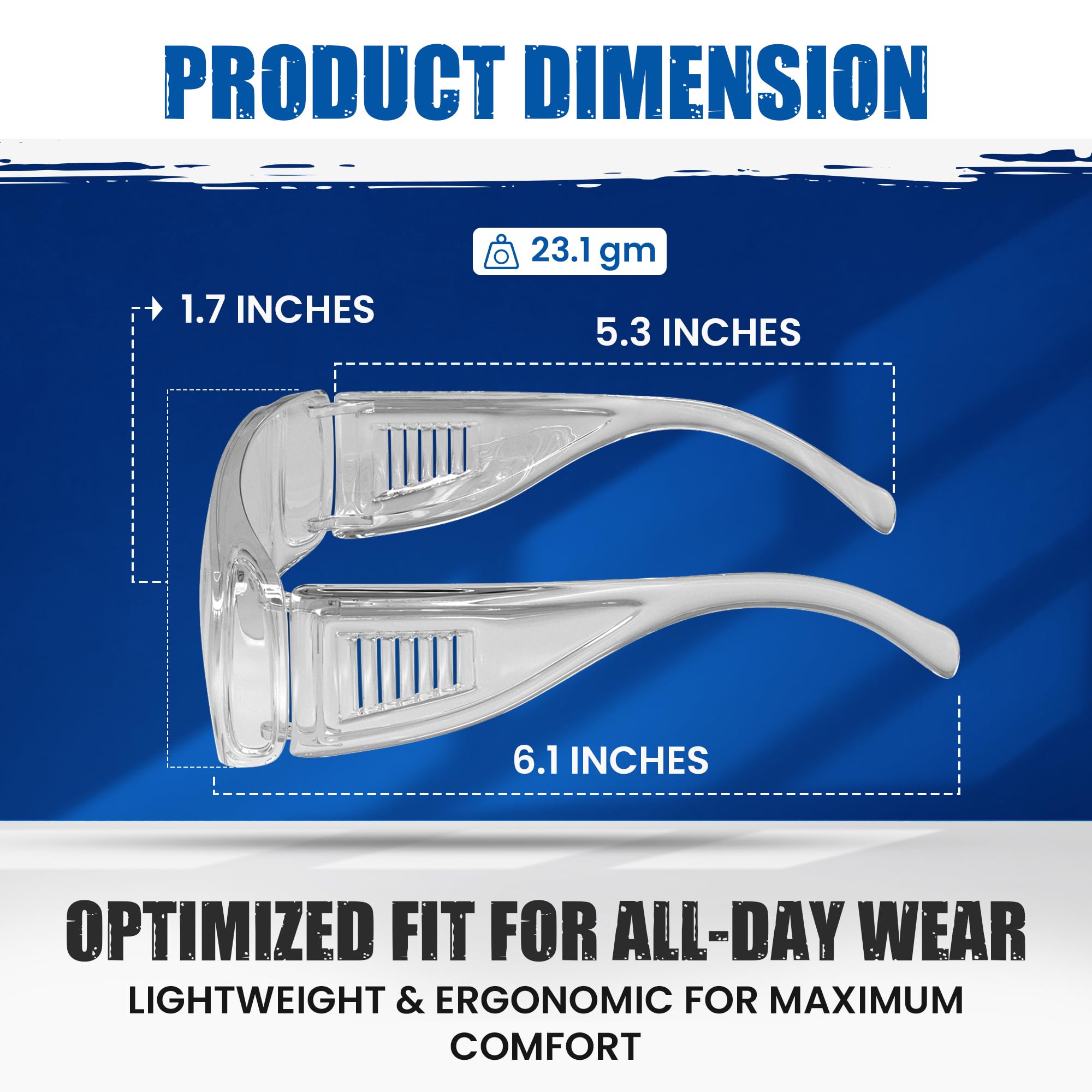 Rugged Blue Gafas de seguridad para visitantes