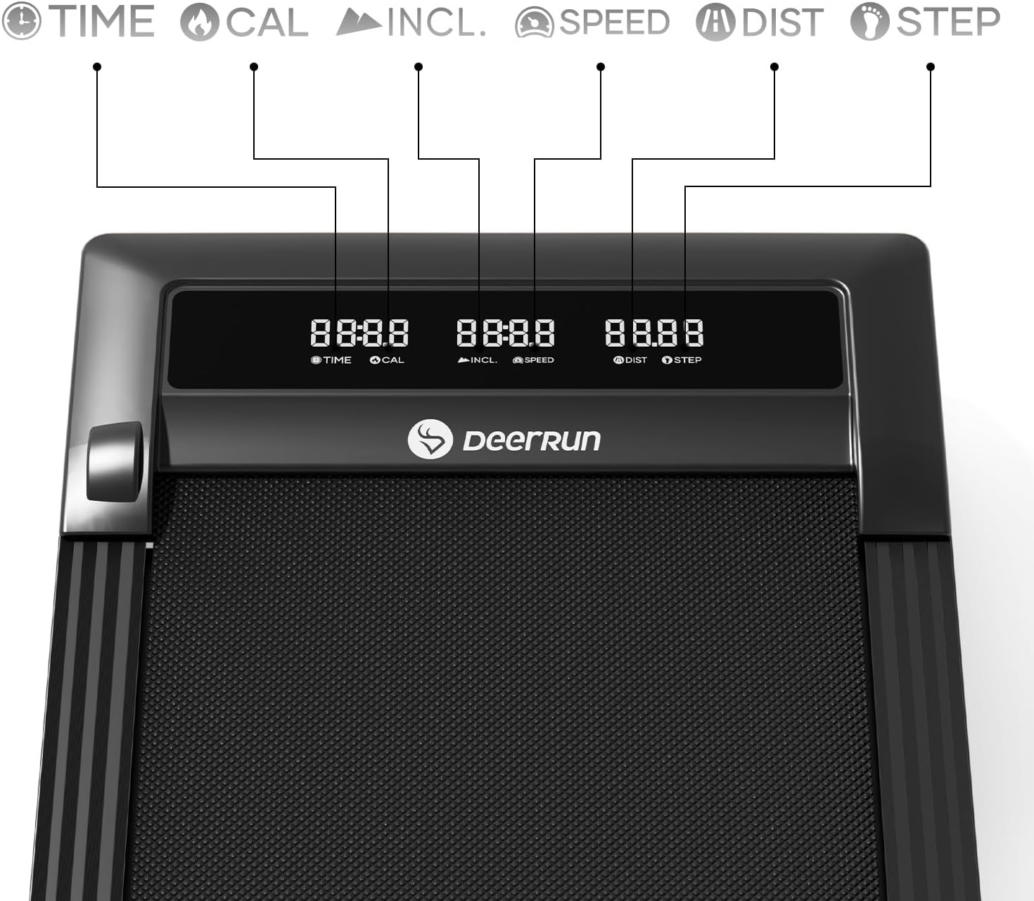 DeerRun Walking Pad Treadmill with Incline, 12% Auto Incline Under Desk Treadmill, 3.0 HP, 300 lb Capacity, Portable Treadmill for Home Office, Remote & App Control image 6