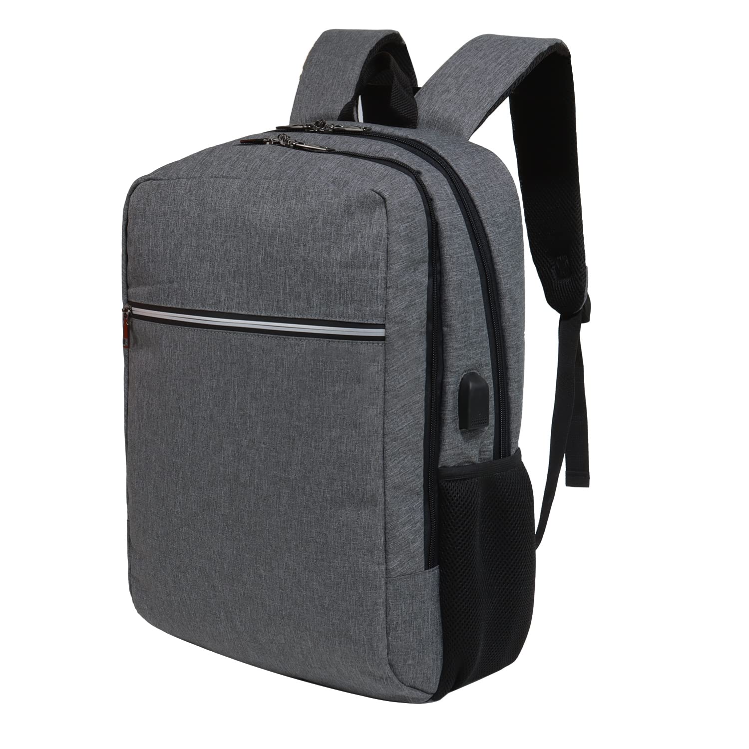 TITILT Laptop Backpack for Men Women, Travel Business Backpack with USB Charging Port and Anti Theft Pocket, Fits 17 Inch Laptop,Grey