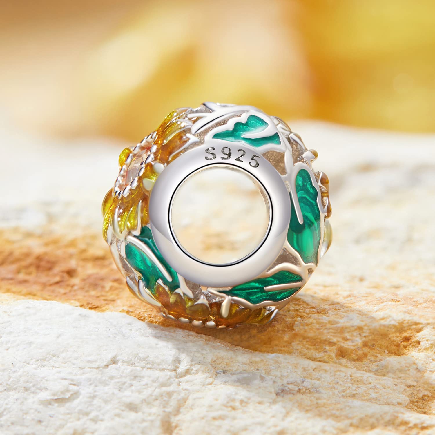 Ciondolo a forma di girasole, in argento Sterling 925
