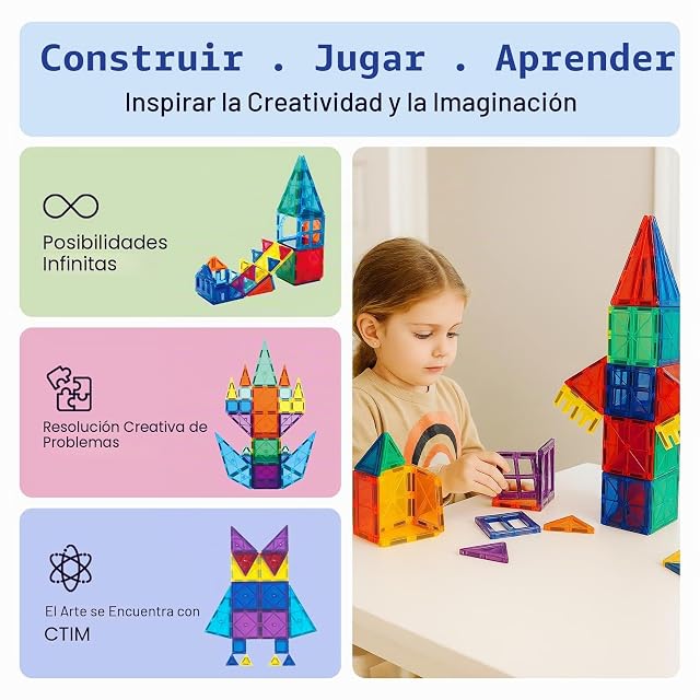 Foto 2 de 7 de SURFOU 58 Azulejos magnéticos Juguetes para niños Stem imán Montessori Juguetes sensoriales, Juegos Infantiles