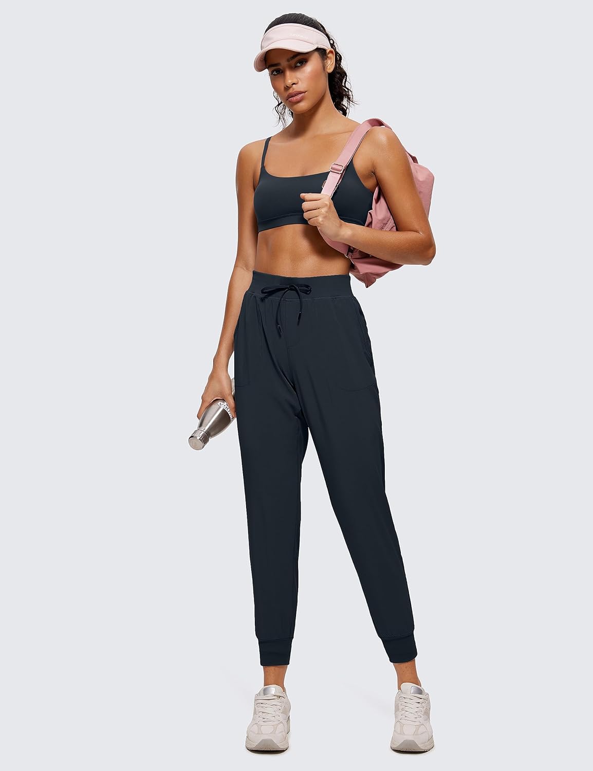 CRZ YOGA Butterluxe Adjustable Spaghetti Strap Sports Bras for Women - Scoop Neck Wireless Padded Yoga Workout Crop Top - Image 3