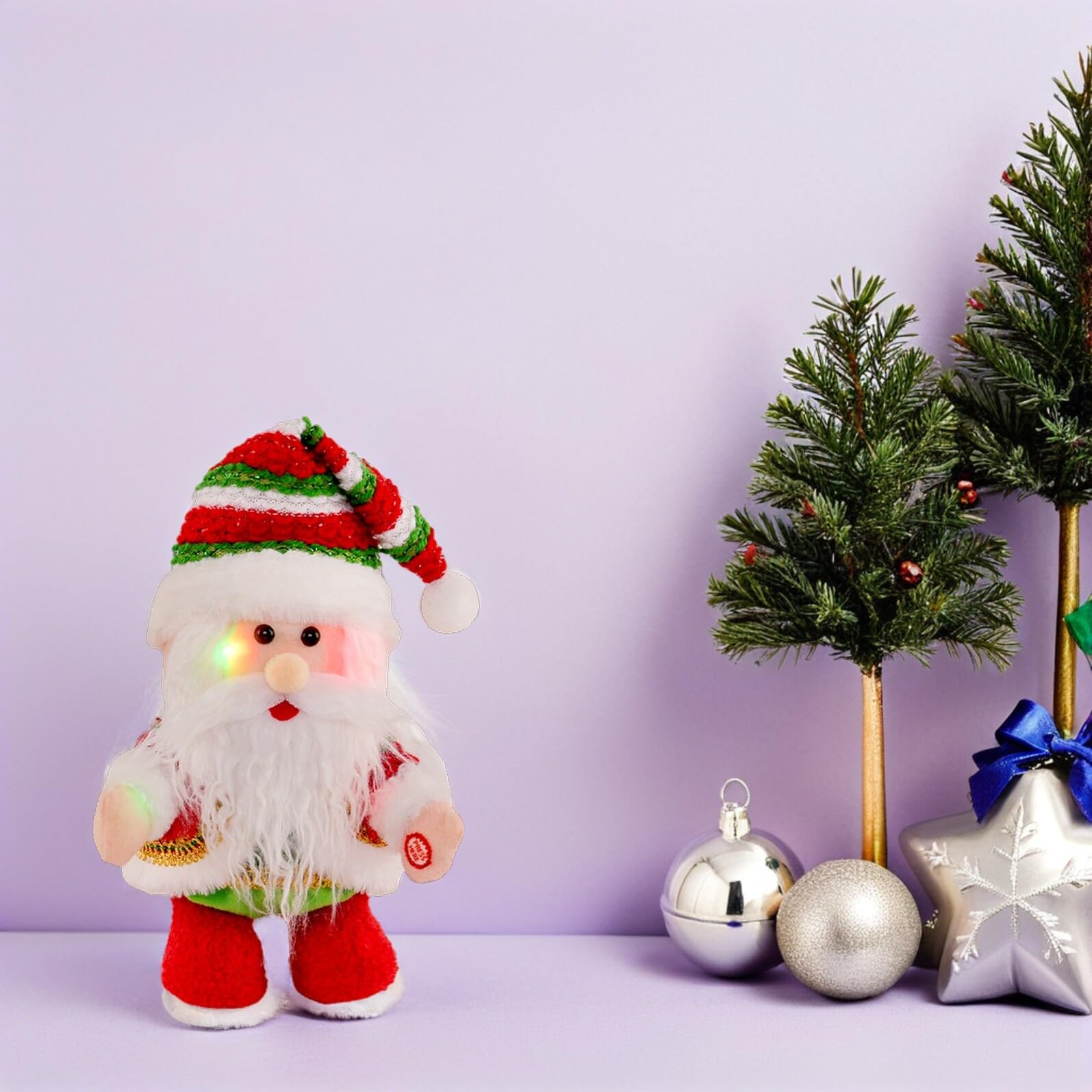 Homoyoyo Statuina Musicale di Babbo Natale Movimento Giocattolo Natalizio Decorativo Figura Musicale per Feste Invernali Calze della Befana Artigianali Bomboniere per Decorazioni di Natale