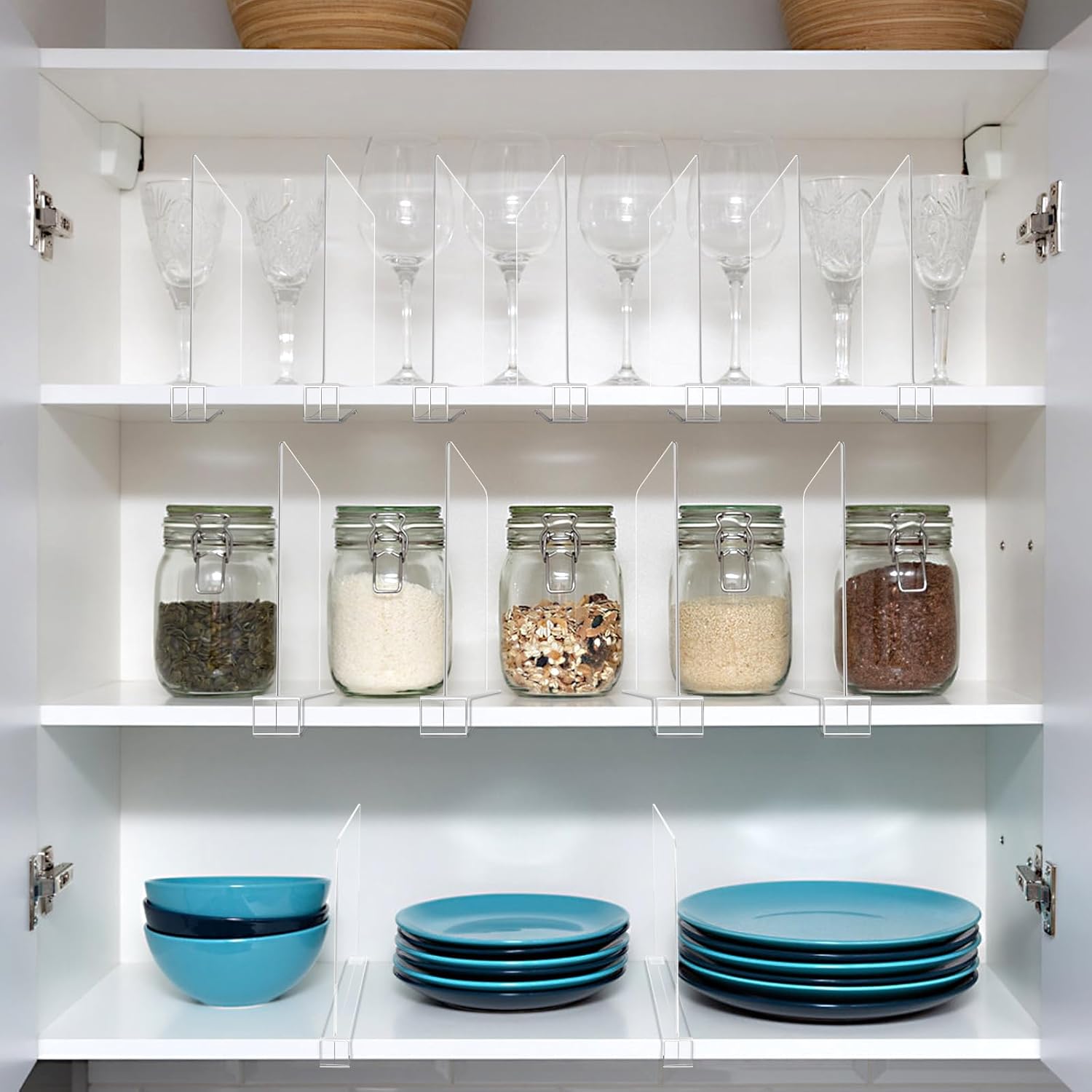 Shelf Dividers for Closet Organization Closet Dividers for Shelves, 6PCS Clear Shelf Dividers for Clothes Purse Bag Separators Acrylic Bookshelf for Organization