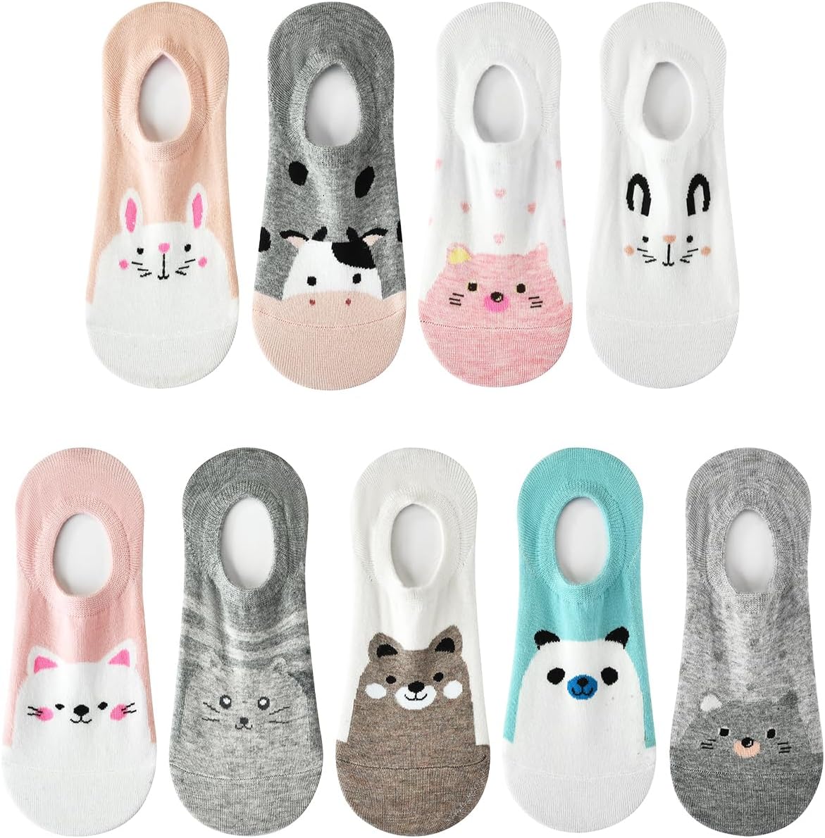 RYI 9 Pairs Women Cute No Show Liner Socks for Flats Slip on Shoes Invisible Hidden Low Profile for Boat Shoe 5-9 - Image 2