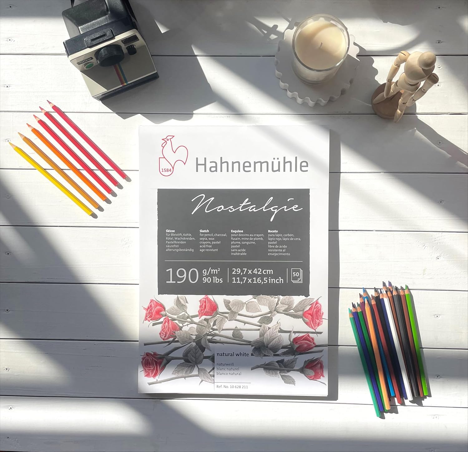 Hahnemühle Skizzenblock Nostalgie, naturweiß, 190g/m², 50 Blatt