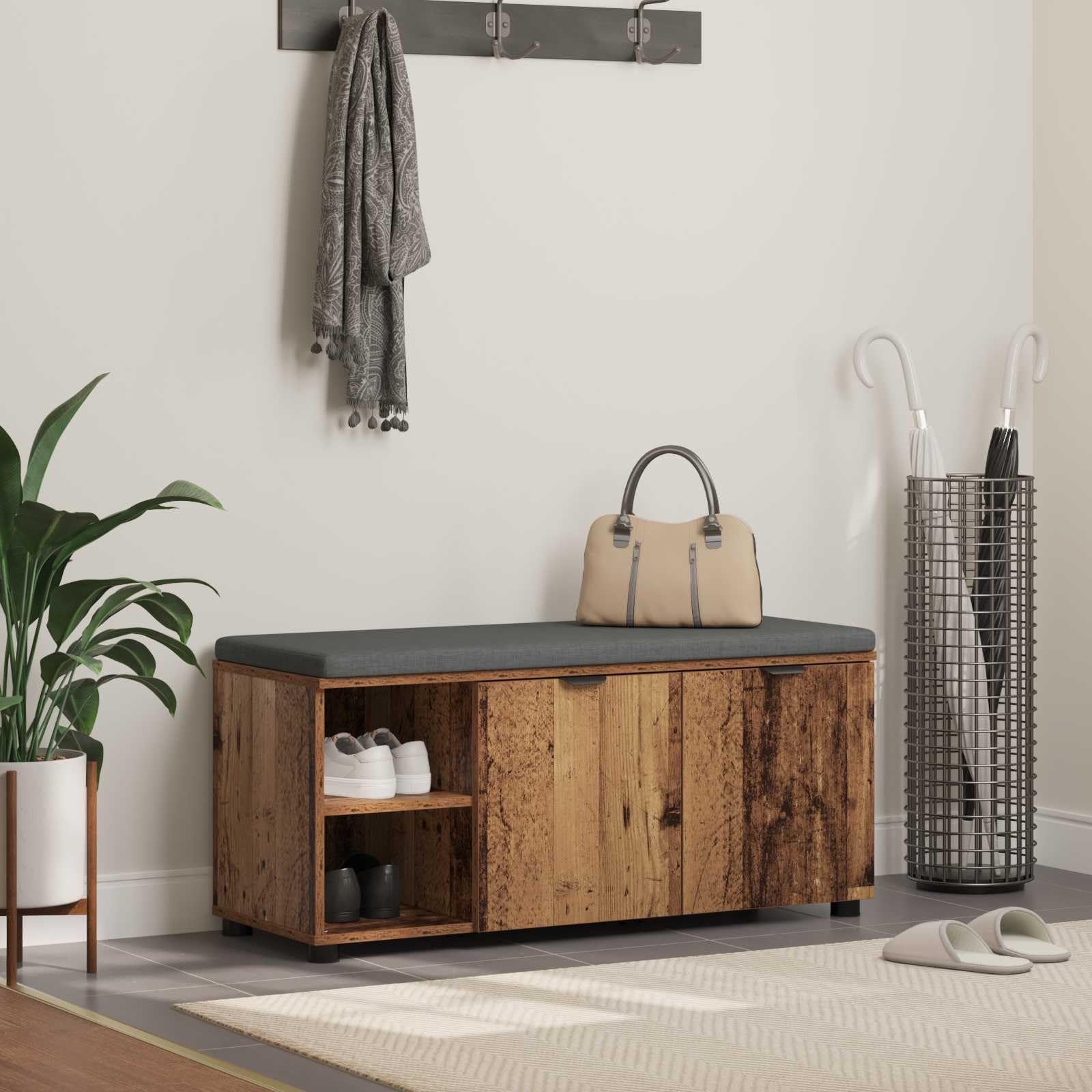 Banc de couloir avec coussin pour une entrée accueillante et rangée