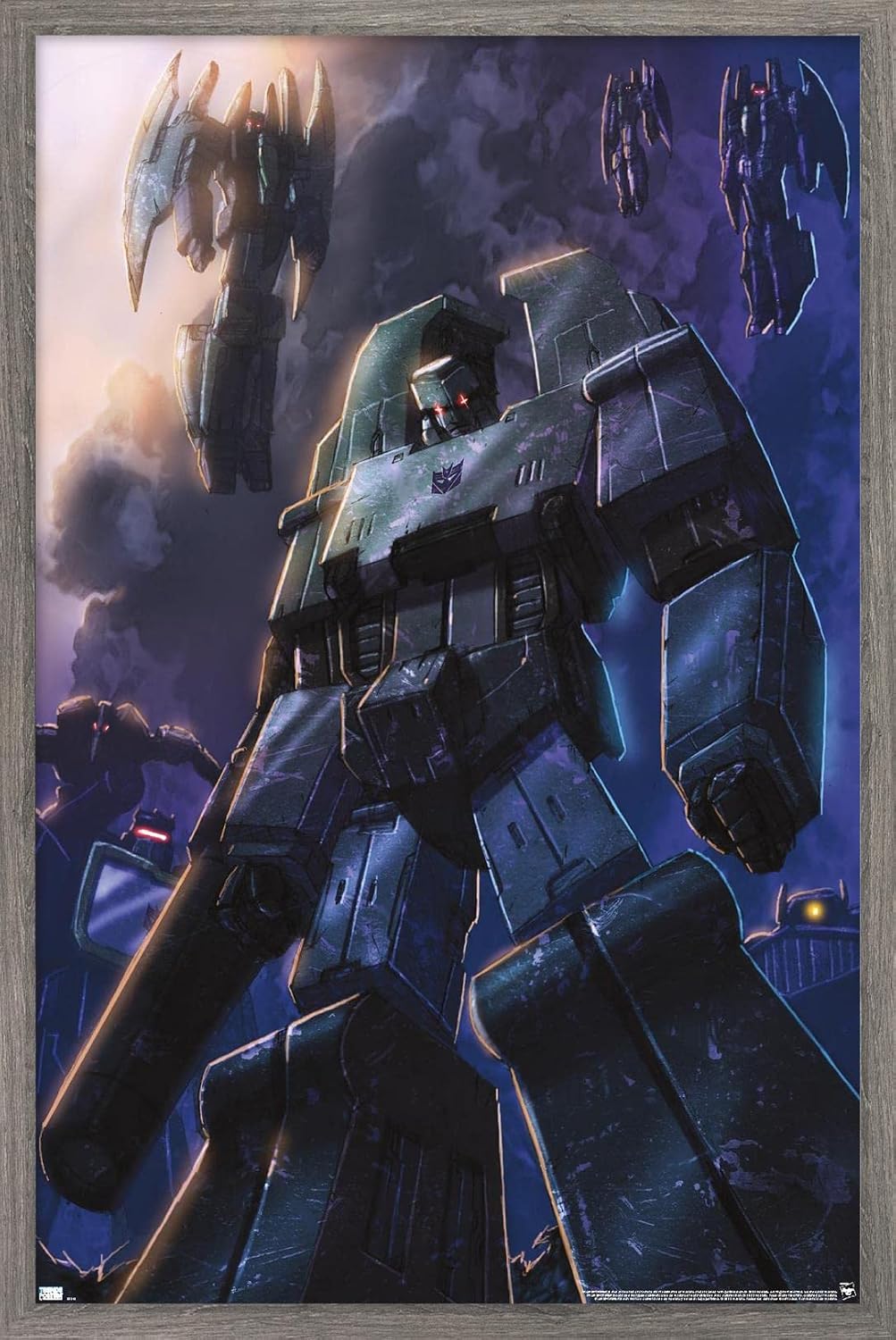 Trends International Hasbro Transformers - Decepticons Wall Poster, 14.725" x 22.375", Barnwood Framed Version