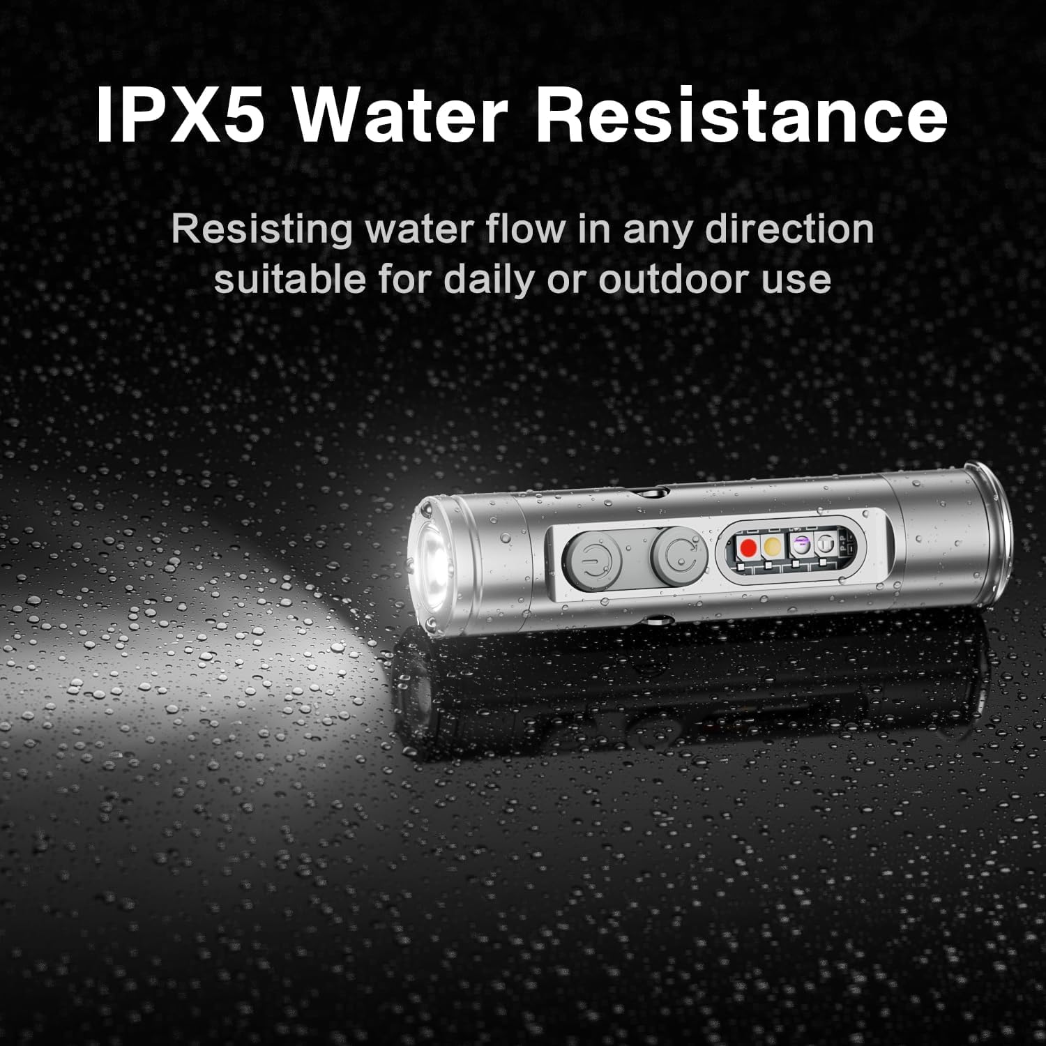 [No Igniter] K2 Mini Keychain Flashlight,Rechargeable 5-in-1 EDC Pocket Torch with COB Light, UV, Red Light, Magnetic Base & Window Breaker, Compact Survival Tool for Camping, Car, Travel & Gift