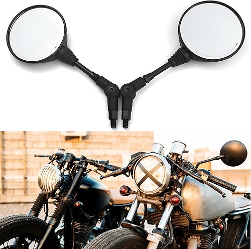 Vista 13 de Motocicleta Plegable Redonda Retrovisor Espejos para Honda Suzuki Valkyrie Road V Star 650 XVS650 250 1100