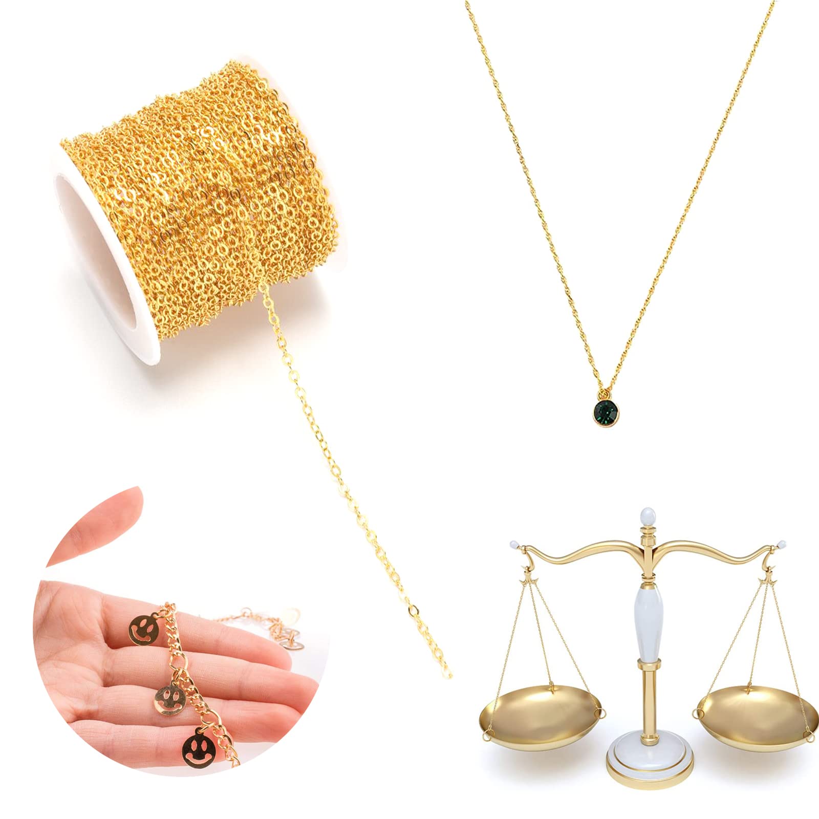 Kit Fai Da Te Per Gioielli - 124 Pezzi Con Catene Oro/Argento, Moschettoni, Pinze E Anelli - Foto 11