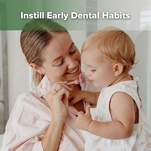 Miniatura 2 de haakaa Cepillo de dientes para bebé de 360 con base de succión, limpieza suave para entrenamiento de auto-cepillado infantil, silicona de grado