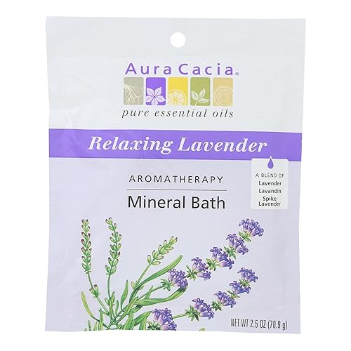 Miniatura 1 de Aura Cacia - Aromaterapia Mineral Bath Lavender Harvest - 2.5 oz - Caja de 6