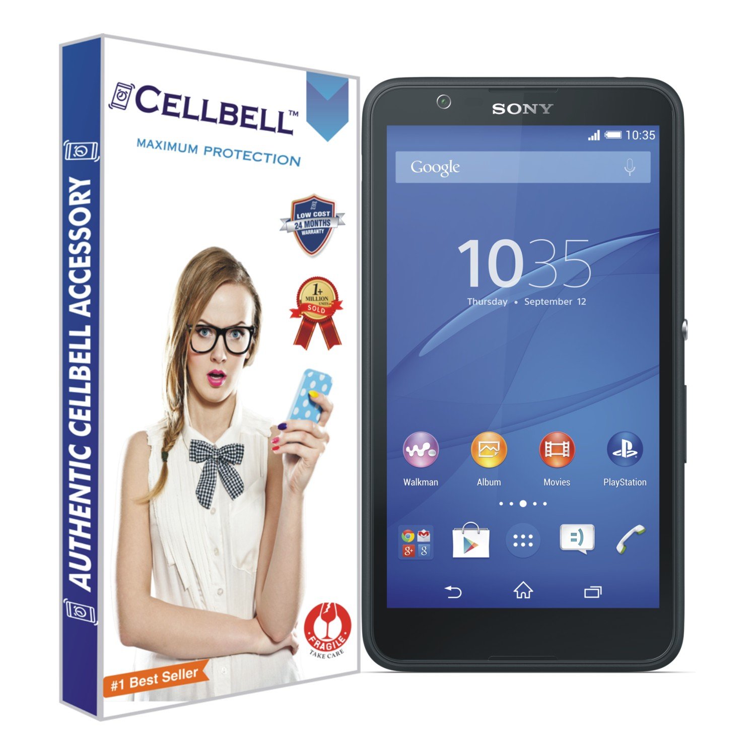 CELLBELLShatterproof, Glossy-Finish Screen Protector for Sony Xperia E4 - Transparent