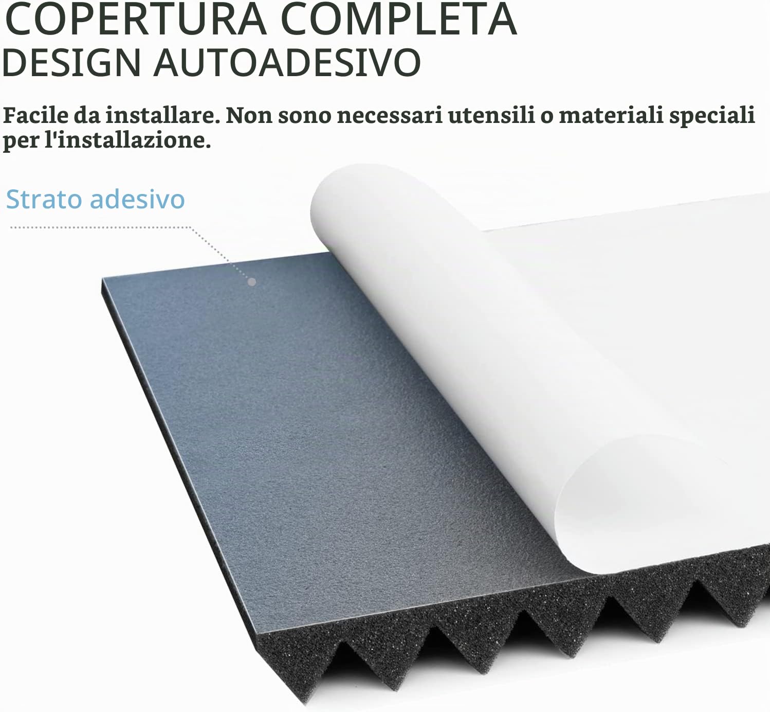 Pannelli Fonoassorbente Autoadesiva, 36 Pezzi Pannelli Insonorizzanti per Pareti, 30 X 30 X 2.5cm, Alta Densità per Podcasting, Studi di Registrazione, Uffici, Home Learning