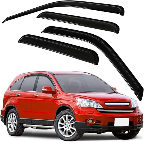 Miniatura 6 de FINDAUTO Deflector de ventana lateral, protectores de lluvia, deflector de ventana lateral, juego de 4 piezas para 1999 para Ford para F-250 Humo