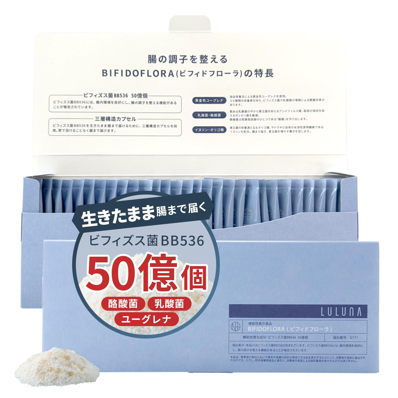 Amazon | LULUNA【腸内環境を整える】ビフィドフローラ ｜ ビフィズス