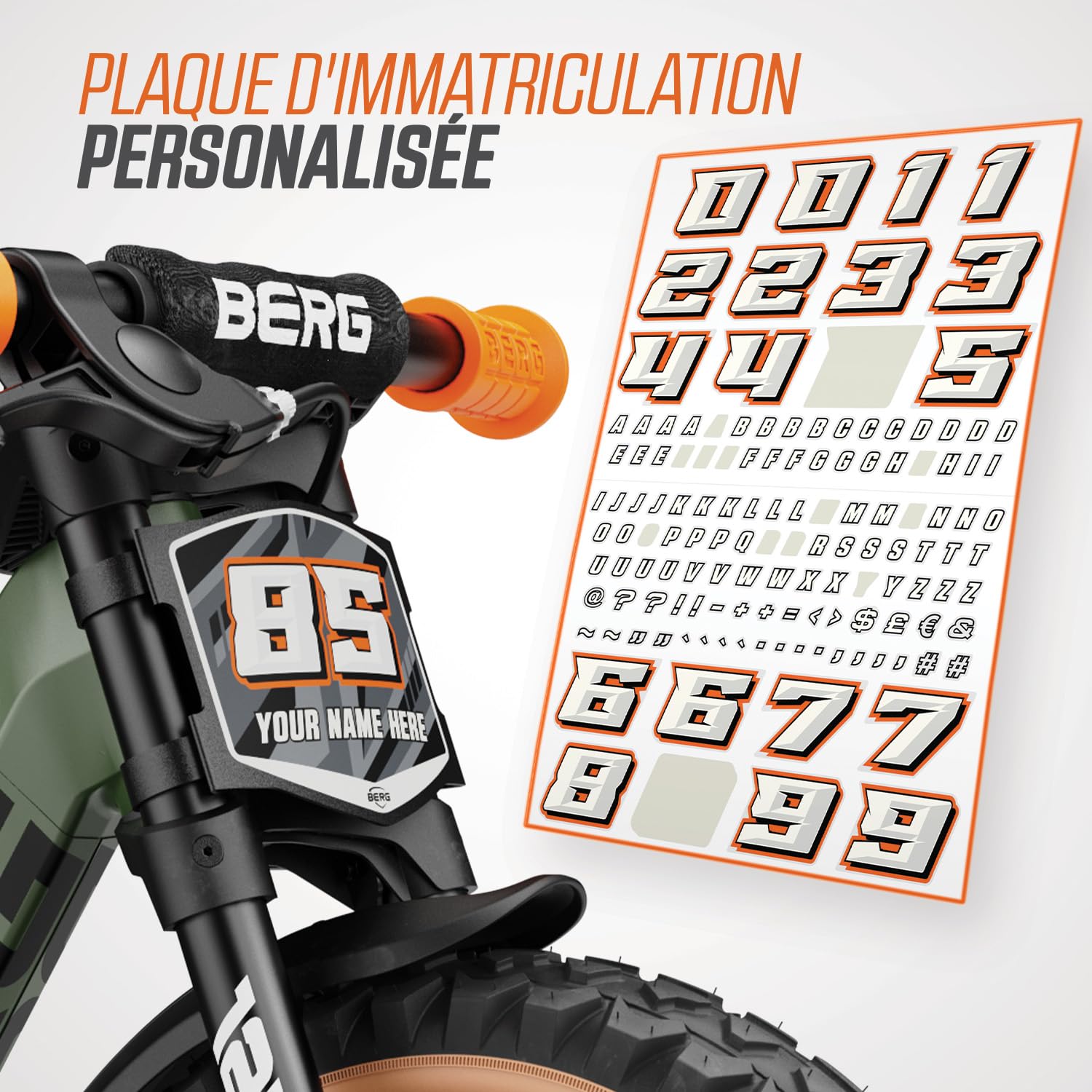 Berg Biky Cross Vélo sans pédales pour Enfants à partir de 2 Ans, Roues 30,5 cm, Frein à Main, Design sûr et léger, réglable pour la Croissance