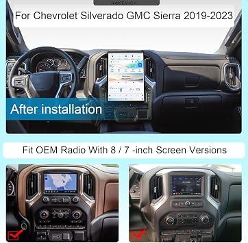 Car Radio for Chevrolet Chevy Silverado GMC Sierra 2019 2020 2021 202 2023 2024 Stereo Upgrade Qualcomm Android 13 Tesla Style Head 15.6 Inch IPS Touch Screen Player GPS Navi