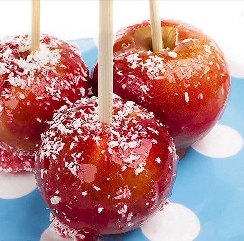 Miniatura 4 de Penta Angel Palitos de bambú de 5.5 pulgadas, 30 unidades de 0.197 pulgadas de grosor, palitos de caramelo de caramelo de manzana, palitos de