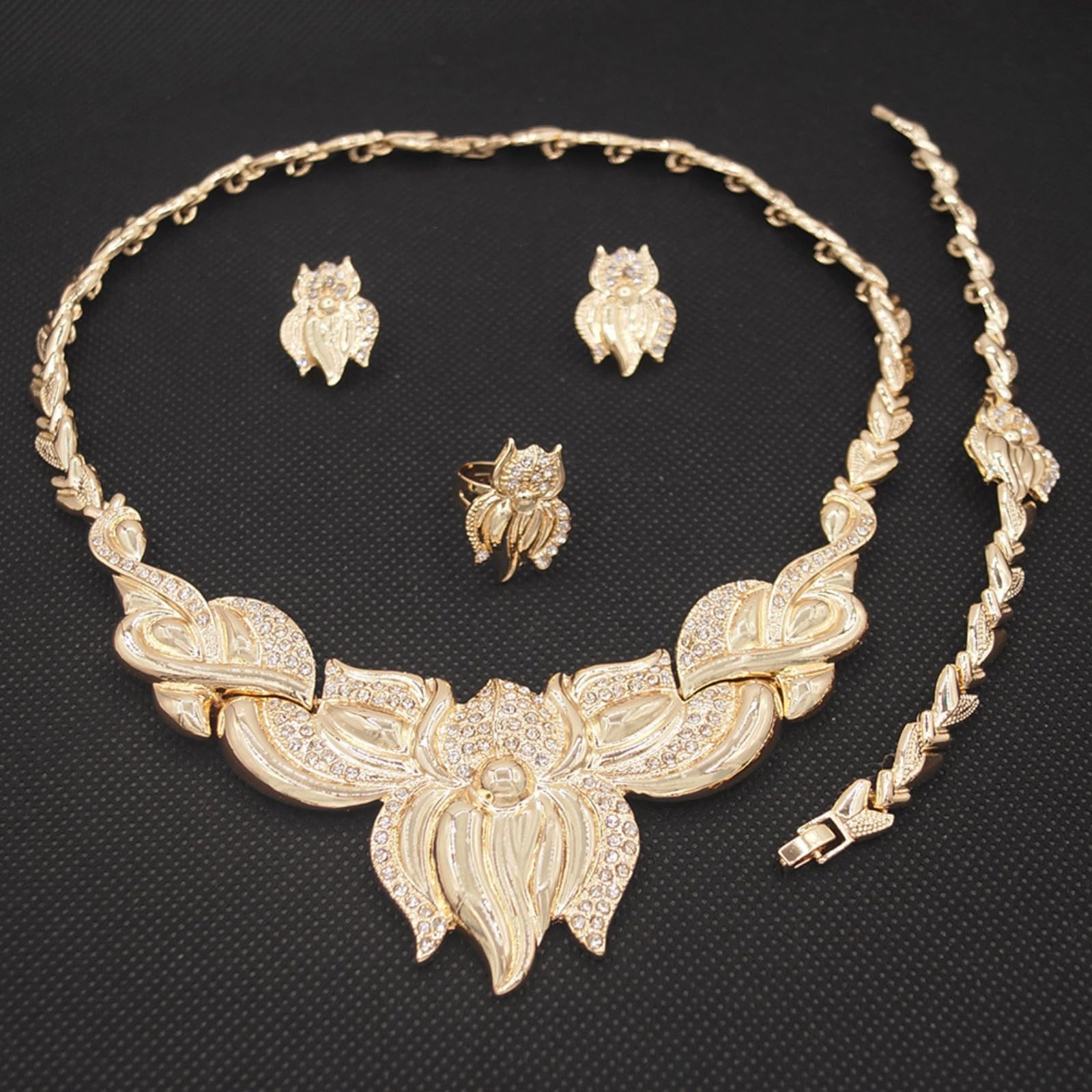 4 Pcs Brillentoweżki set do pani w zimnej smoczkowej szlachetności krawędź do rękawu, kolka do kątowania i parałek do okrągłych pierścieni do婚禮、晚宴、派對女士