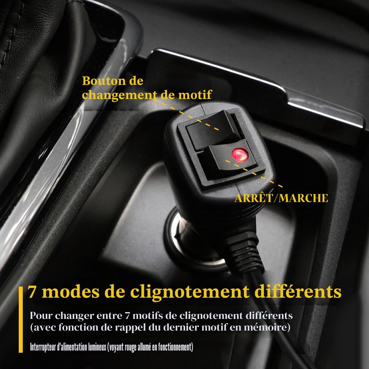 Barre lumineuse clignotante stroboscopique - Rampe Gyrophare de Sécurité 30 LED Haute Intensité pour, éclairage, avertissement de danger d'urgence (ambre)