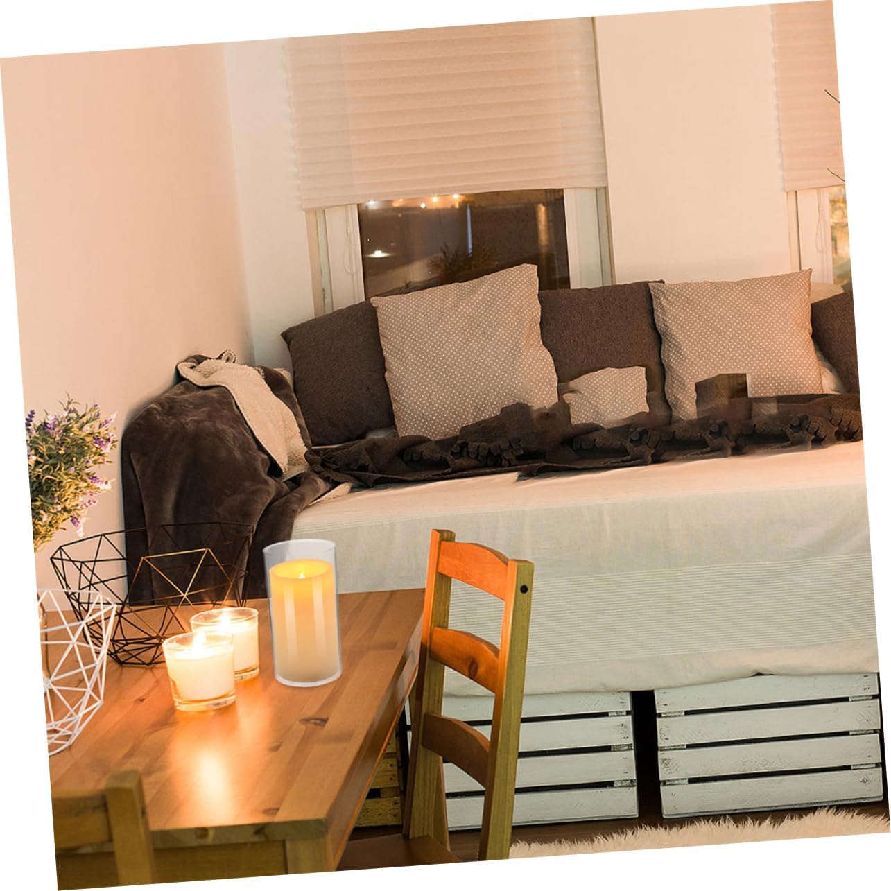 4pcs Glass Candle Covers Windproof Cylinder Candleholder Glass Chimney Tube for Pillar Candles for Restaurants and Cafes High Clarity and Handmade Craftsmanship
