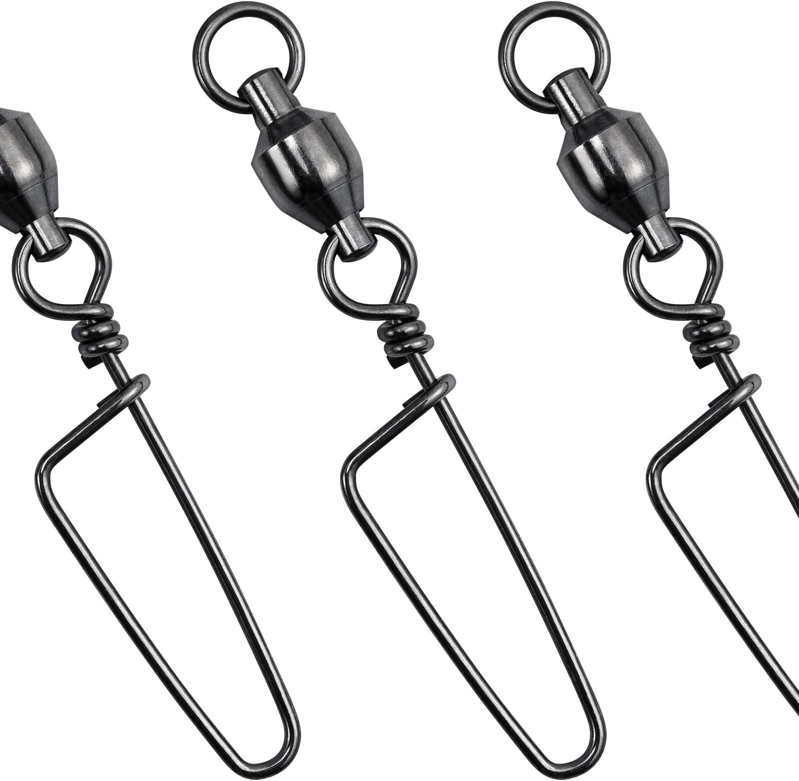 Dr.Fish Fishing Ball Bearing Swivel Coastlock Snap Size 4 100Lbs (Pack of 20)