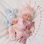 BABESIDE Lifelike Reborn Baby Dolls - 12 Inch Full Vinyl Realistic Baby Doll Sweet Sleeping Real Life Baby Dolls Cute Girl with Toy Accessories Gift Set for Kids Age 3+