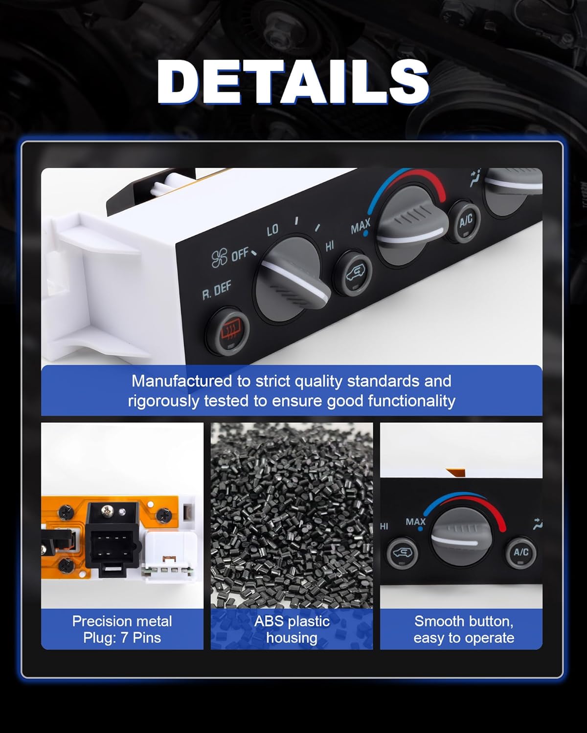 Chevy GMC C/K 1500 2500 Upgraded Climate Control Module A/C Heater Air Conditioning Panel Compatible with 1996-1999 Chevy C1500/C1500 Suburban, 1998-2000 Tahoe GMC Yukon ＆ More, 599-006