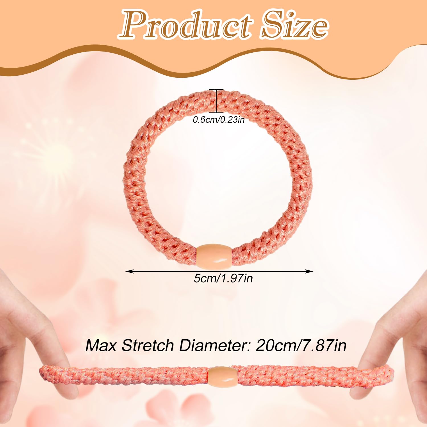 Hair Elastic Bands for Women and Girls Pack of 15 Multicolor Thick and Thin Hair Ties - Image 2