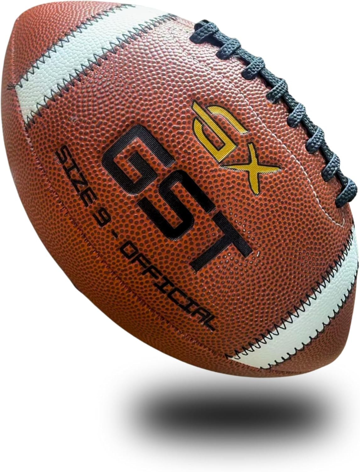 GX Official Size 9 American Football – 2000 Series, Premium GST Leather, Pro Grip, Game & Training Ball for High School & College
