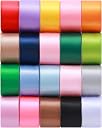 KEOSREE 1inch 20 Colors Satin Ribbon Set, 1" X2Yd x 20Rolls | Rainbow Ribbons for Gift Wrapping, Wedding Party Decoration, Invitations, Bridal Bouquets, Total 40 Yards