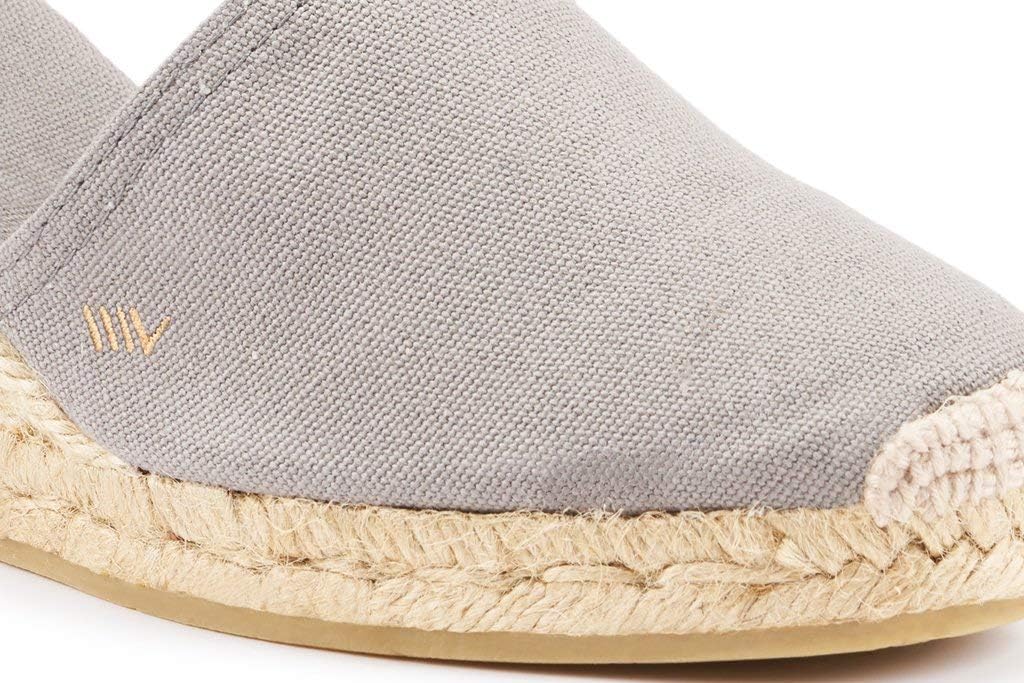 VISCATA Escala Espadrille Canvas Wedges with Sleek Ankle Laces Women's Lace Up Shoes Handmade in Spain Organic Cotton Canvas and 100% Natural Jute Midsole for All Occasions 6 Ash
