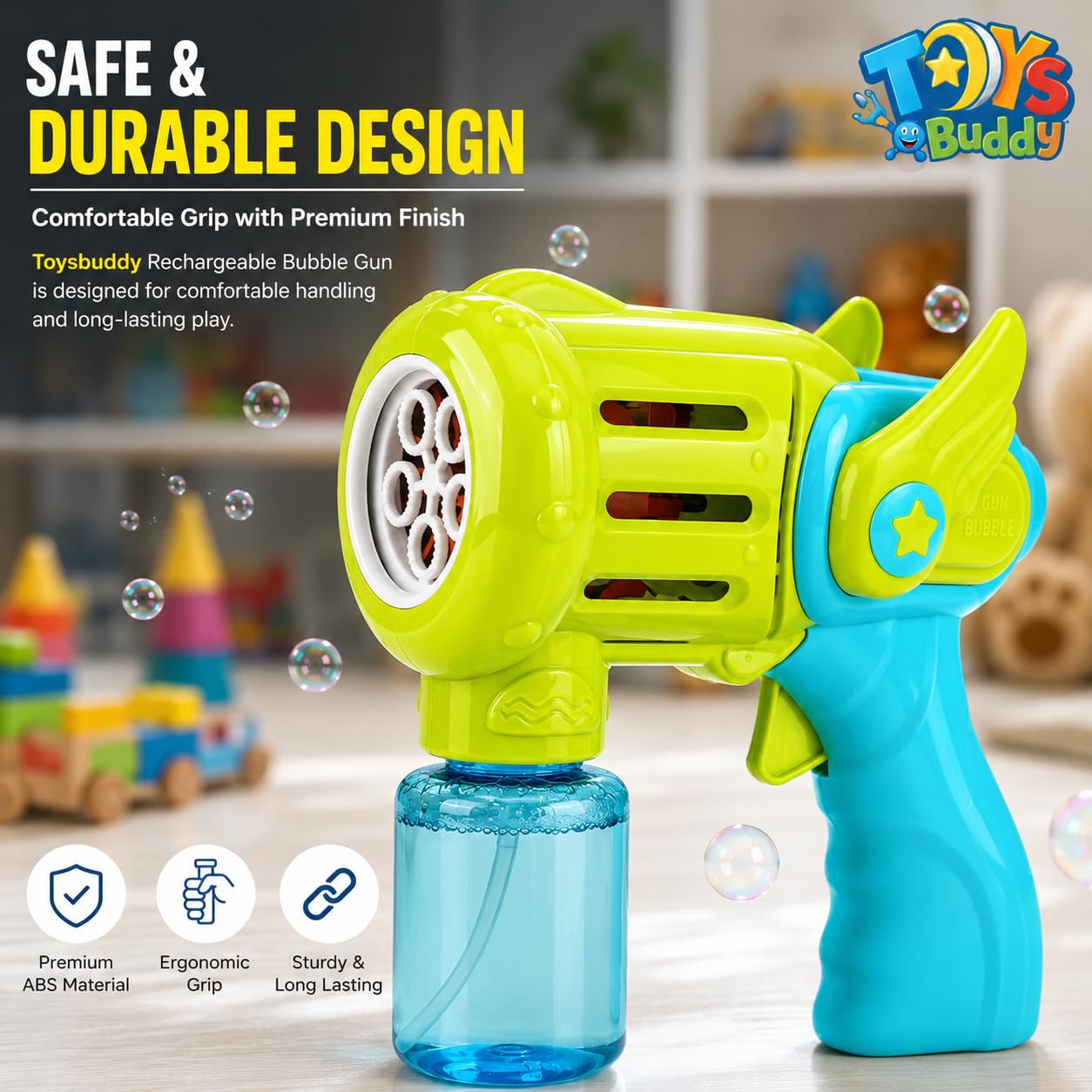 Toysbuddy Rechargeable Bubble Gun - Automatic Bubble Maker -5