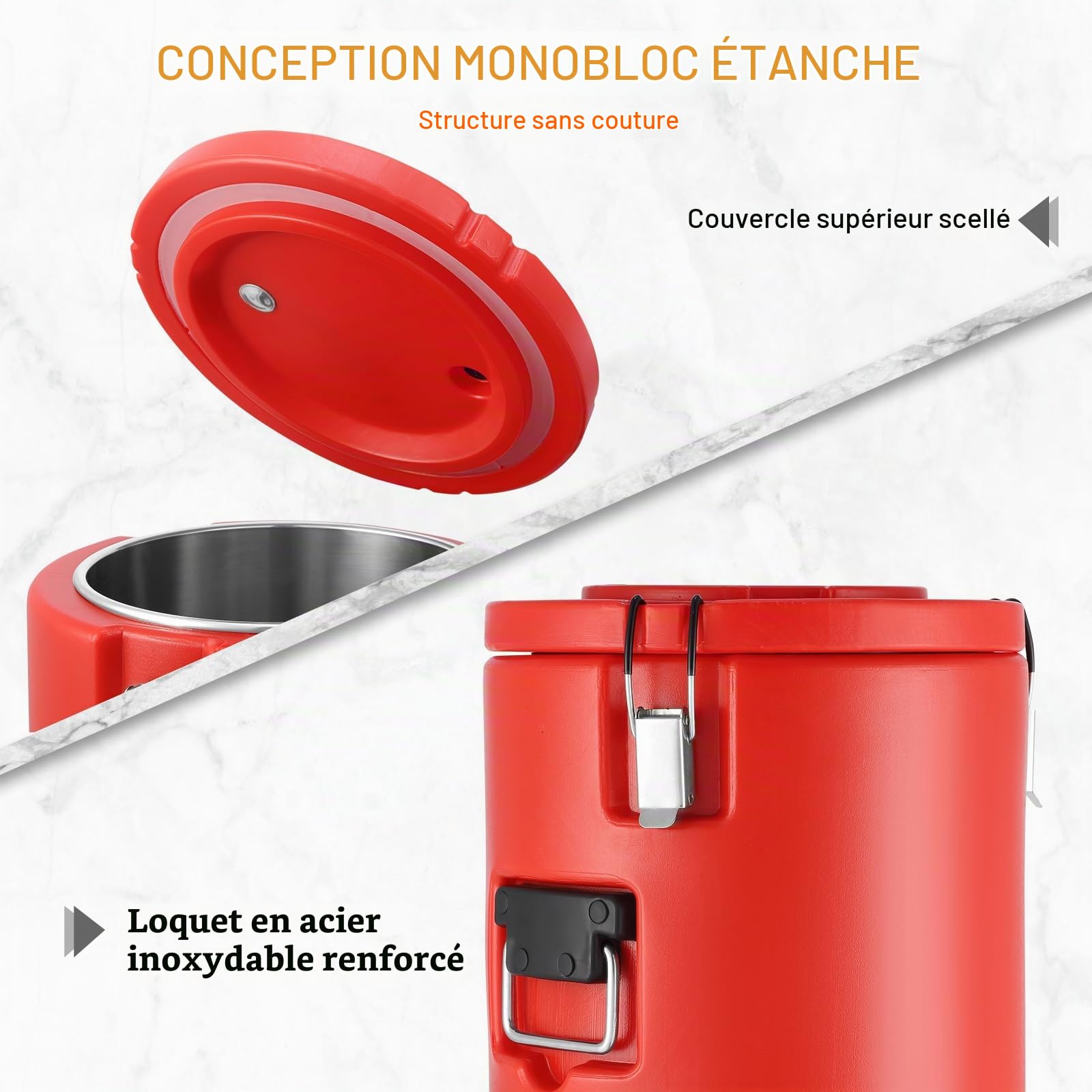 VEVOR Distributeur de Boissons Isotherme 17,2L Distributeur d’Eau Chaude et Froide Non Électrique Inox Alimentaire Conservation 10H Conteneur Isotherme avec Robinet Portable pour Camping Restauration