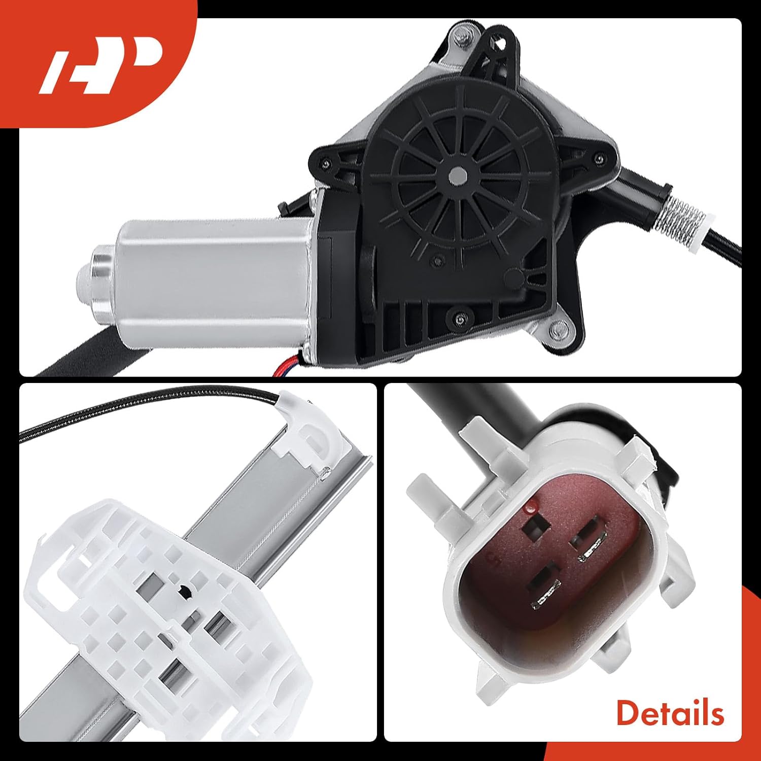 A-Premium Power Window Regulator with 2-Pin Motor Replacement for Jeep Wrangler 2007-2017, Wrangler JK 2018, Front Right Passenger Side, Replace# 68014948AA