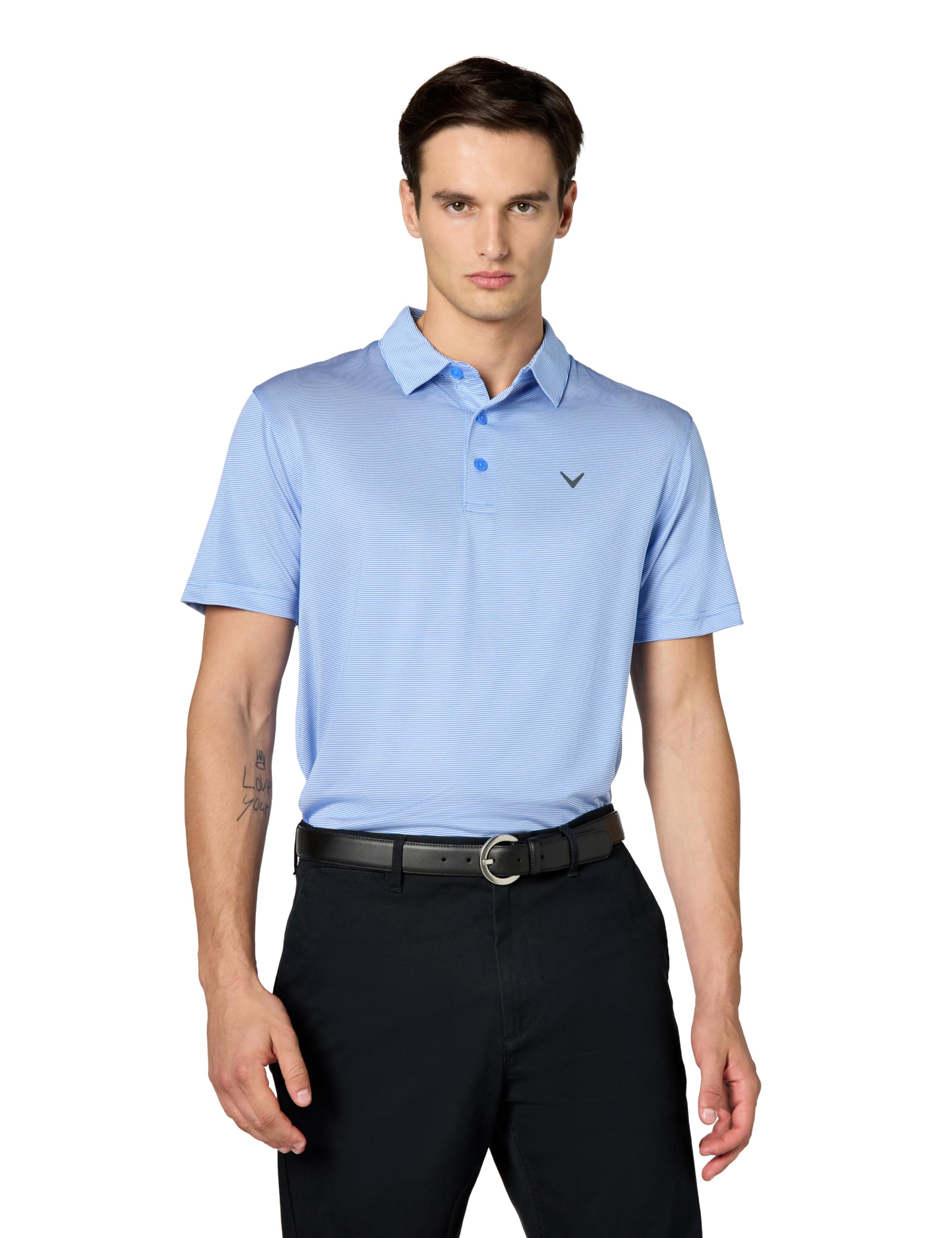 Men's Pro Spin Fine Line Short Sleeve Golf Polo, Stretch, Moisture-Wicking, Sun Protection (Available in Big & Tall)