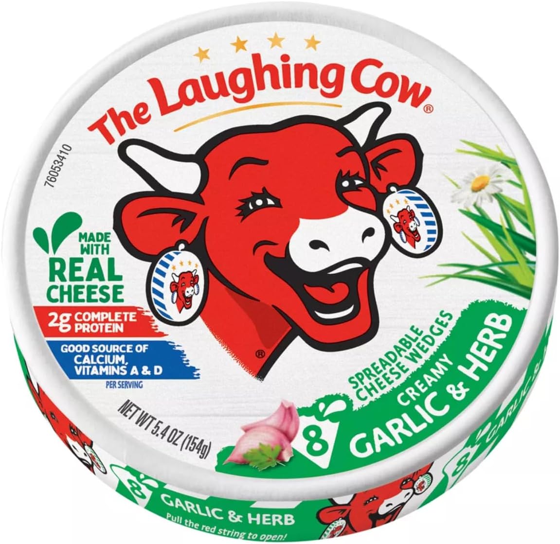 THE LAUGHING COW Garlic And Herb Wedge, 6 Ounce