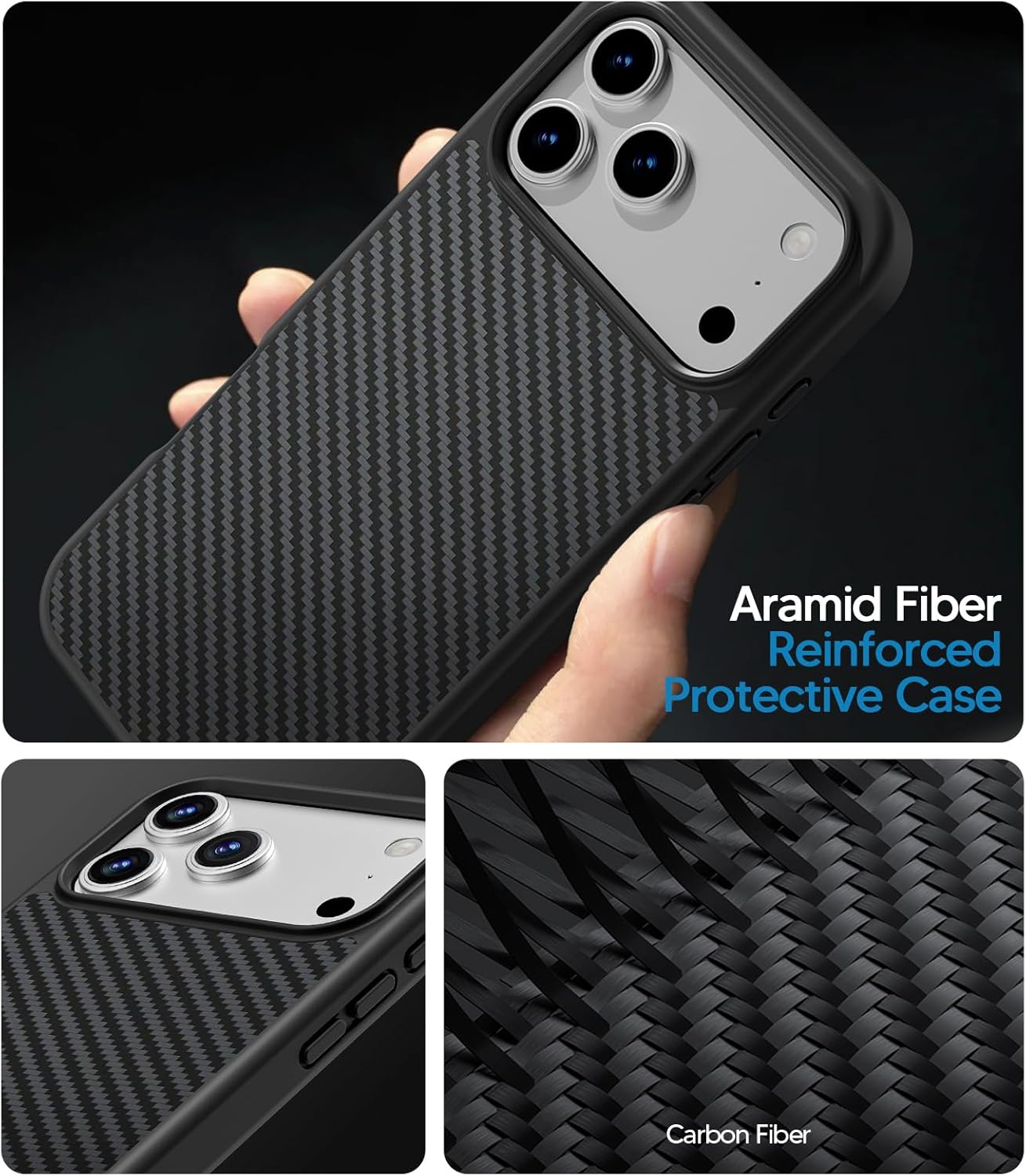 HelloDeere Magnetic Phone Case for iPhone 17 Pro Max, Secure Magnetic Hold, Reinforced Protective Case Compatible with MagSafe, Military Grade Drop Protection, Wireless Charging Friendly, Aramid Fiber