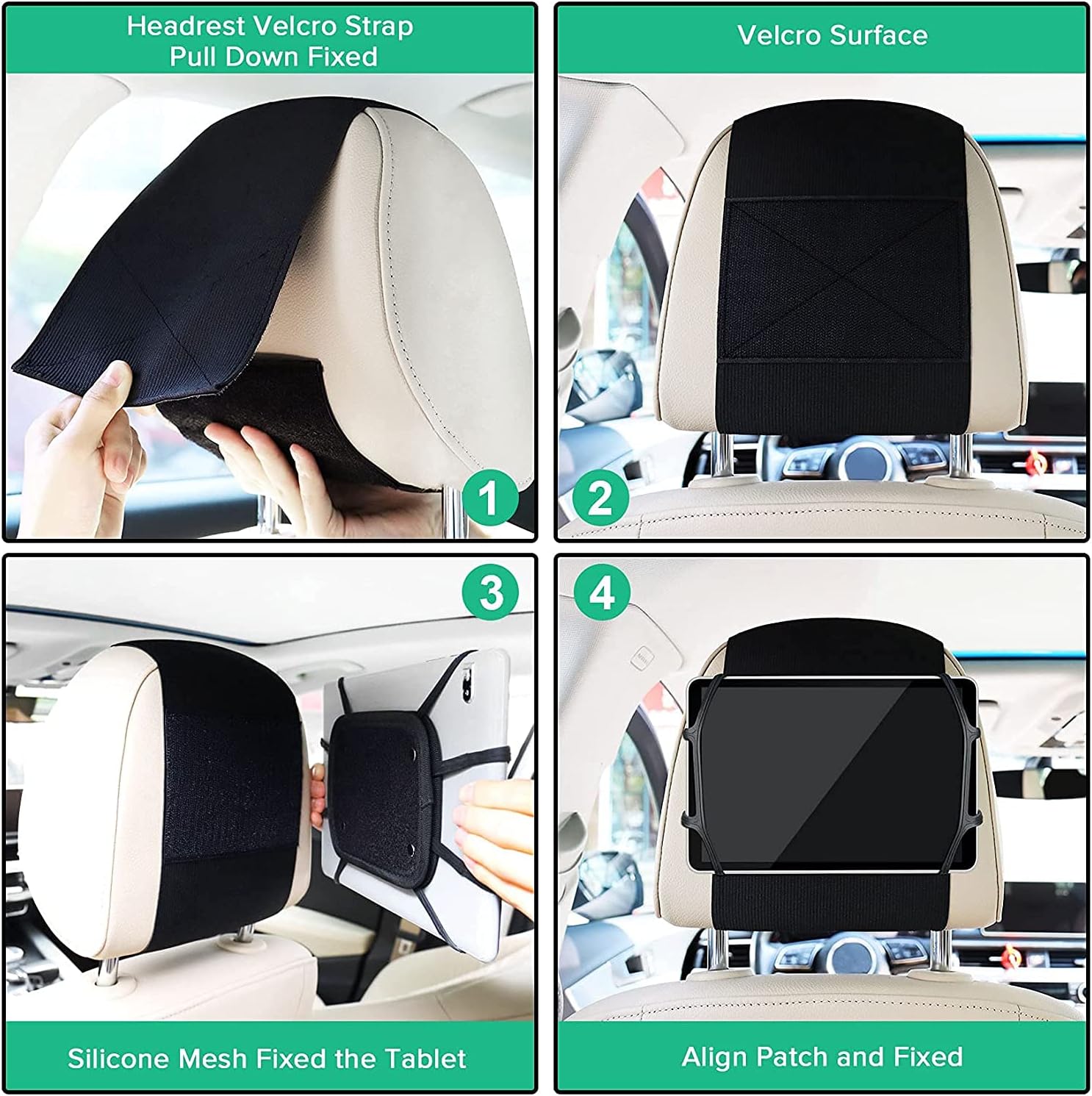 LONANDY 2 Pack Tablet Holder for Car, Headrest Tablet Holder iPad Car Holder Back Seat, Car Tablet Holder Compatible with All 7-12.9" Tablets (2023 Upgraded)