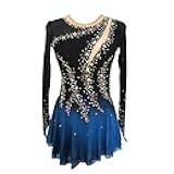 JoyCan Girls Black Sparkly Figure Skating Skirt for Ice Skating Performances