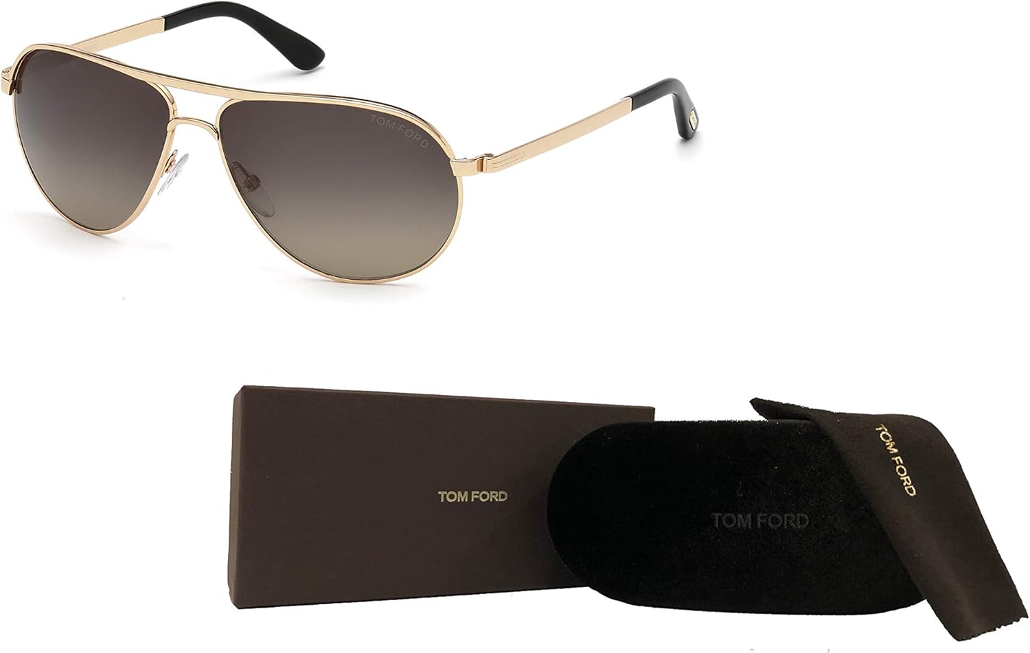 Miniatura 3 de Tom Ford FT0144 Marko Pilot Gafas de sol para hombre + paquete con kit de cuidado de gafas de cortesía iWear Designer