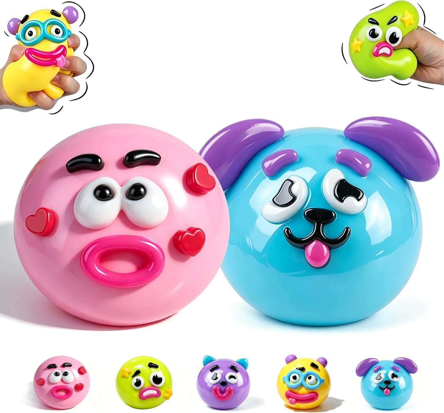 NEW Smushers Squishy-Curiosities Smushers Dog Face Swap Squishy,Soft Slow Rising Stress Relief for Stress & Anxiety Relief, Cute Dog Face Sensory Fidget for Adults Anxiety Relief